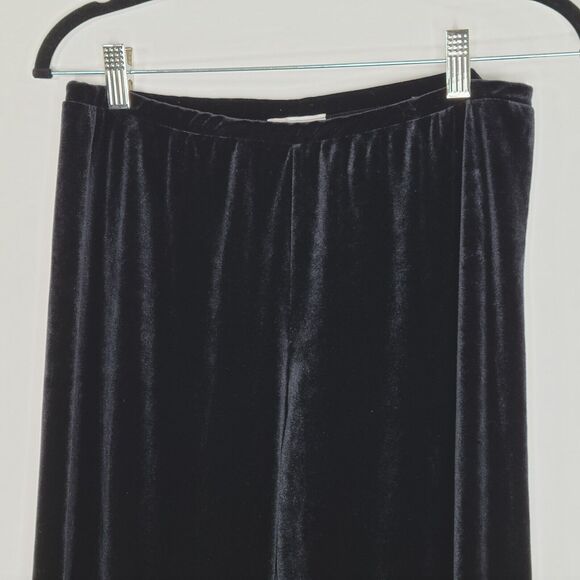 Vintage WESTERN CONNECTION Black Velour Pants Size M Pull On Straight Leg - Picture 5 of 9